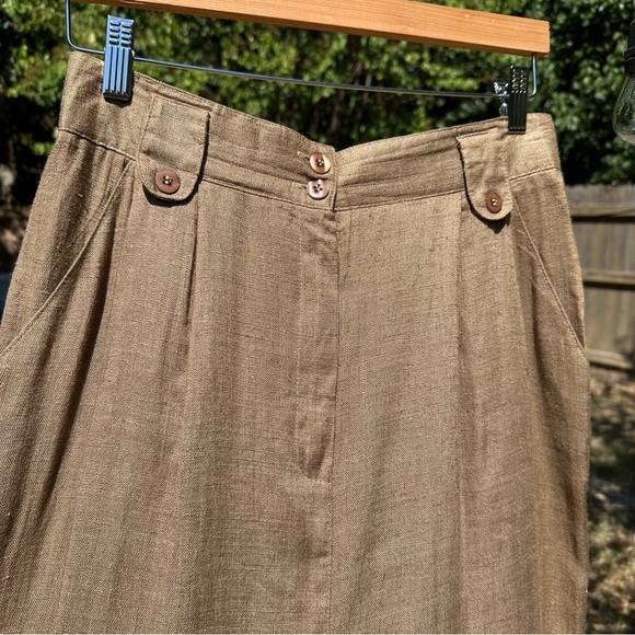 Vintage 1970s tan midi skirt - Picture 4 of 10